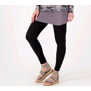 LOGO Lavers by Lori Goldstein Regular Knit Pull-On Ankle Leggi Black, Small